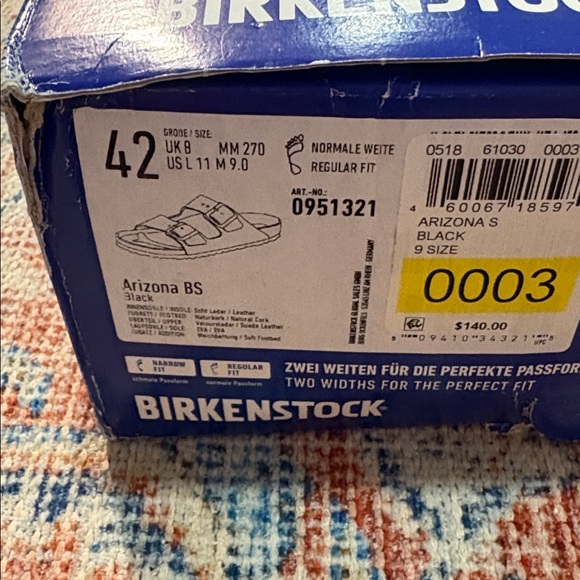 Birkenstock Arizona Suede Sandals in Black SZ 42 Ladies 11 Men’s 9 NEW - Picture 5 of 5